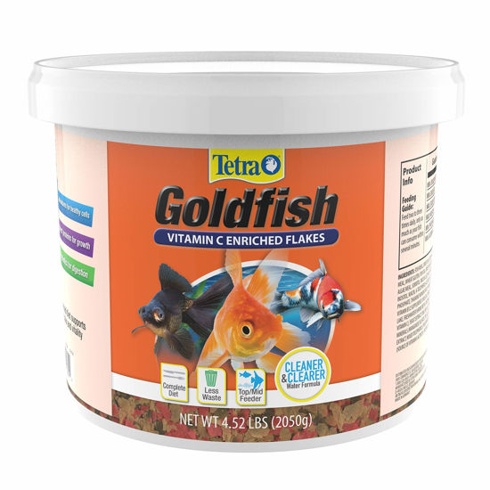 Picture of Tetra Goldfish Flakes, Nutritionally Balanced Diet For Aquarium Fish, Vitamin C Enriched Flakes, 4.52 lbs oz