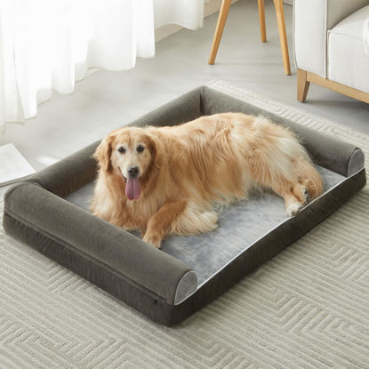 Picture of BFPETHOME Washable Dog Beds for Extra Large Dogs, Orthopedic Dog Bed Extra Large, Big Dog Couch Bed with Removable Washable Cover, Waterproof Lining and Nonskid Bottom, Egg-Crate Foam Pet Sofa Bed