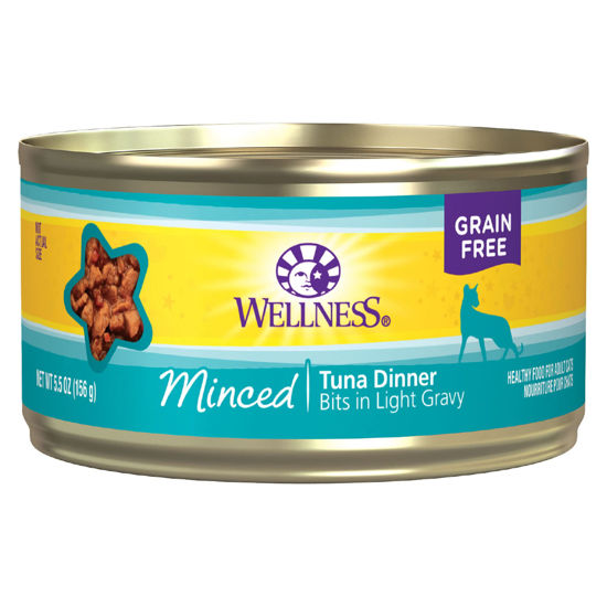 Picture of Wellness Complete Health Natural Grain Free Wet Canned Cat Food, Minced Tuna Entrée in Light Gravy, 5.5-Ounce Can (Pack of 24)