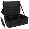 Picture of Relavel Makeup Case Extra Large Makeup Bag for Women Travel Makeup Artist Box Nail Polish Cosmetic Brush Storage Organizer with Adjustable Plastic Dividers Black