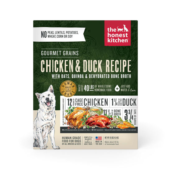 Picture of The Honest Kitchen Dehydrated Gourmet Grains Chicken & Duck Dog Food, 10 lb Box