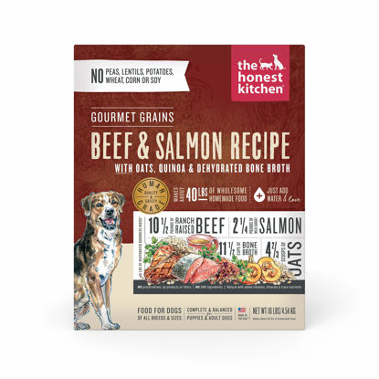 Picture of The Honest Kitchen Dehydrated Gourmet Grains Beef & Salmon Dog Food, 10 lb Box