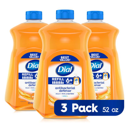 Picture of Dial Antibacterial Liquid Hand Soap Refill, Gold, 52 fl oz Pack of 3