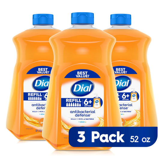 Picture of Dial Antibacterial Liquid Hand Soap Refill, Gold, 52 fl oz Pack of 3