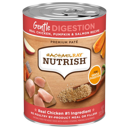 Picture of Rachael Ray Nutrish Gentle Digestion Premium Pate Wet Dog Food, Real Chicken, Pumpkin & Salmon, 13 Ounce Can (Pack of 12)