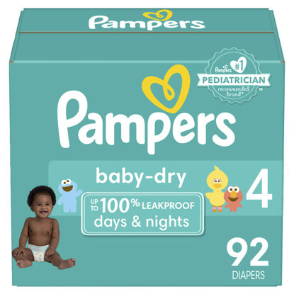 Picture of Pampers Baby Dry Diapers - Size 4, 92 Count, Absorbent Disposable Diapers