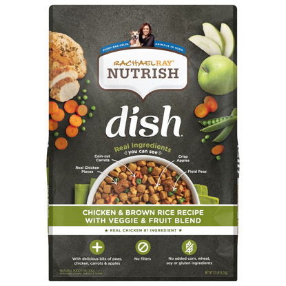 Picture of Rachael Ray Nutrish Dish Premium Natural Dry Dog Food with Added Vitamins, Minerals & Taurine, Chicken & Brown Rice Recipe with Veggies & Fruit, 11.5 Pound Bag