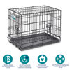 Picture of MidWest Homes for Pets Newly Enhanced Double Door iCrate Dog Crate, Includes Leak-Proof Pan, Floor Protecting Feet, Divider Panel & New Patented Features, Black