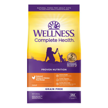 Picture of Wellness Natural Pet Food Complete Health Natural Grain Free Deboned Chicken & Chicken Meal Dry Cat Food, 11.5 Pound Bag