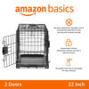 Picture of Amazon Basics Durable, Foldable Metal Wire Pet Crate with Tray, Double Door, Divider Panel, Perfect Size for Small Dogs, 22 x 13 x 16 Inches, Black