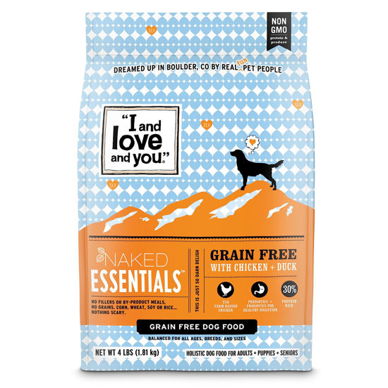 Picture of I and love and you Naked Essentials Dry Dog Food - Chicken + Duck - High Protein, Real Meat, No Fillers, Prebiotics + Probiotics, 11lb Bag