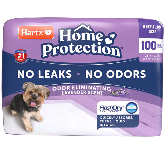 Picture of Hartz Home Protection Lavender Scented Dog Pads, 100 count, Super Absorbent & Won't Leak, Odor Eliminating