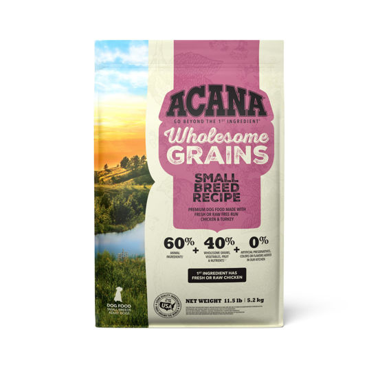 Picture of ACANA Wholesome Grains Dry Dog Food, Small Breed Recipe, Chicken and Turkey Dog Food, 11.5lb