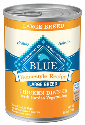 Picture of Blue Buffalo Homestyle Recipe Adult Wet Dog Food, Made with Natural Ingredients, Chicken Dinner With Garden Vegetables, 12.5-oz. Can (Pack of 12)