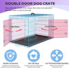 Picture of BestPet 30 Inch Dog Crates for Large Dogs Folding Mental Wire Crates Dog Kennels Outdoor and Indoor Pet Dog Cage Crate with Double-Door,Divider Panel, Removable Tray and Handle,Blue