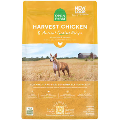 Picture of Open Farm Ancient Grains Dry Dog Food, Humanely Raised Meat Recipe with Wholesome Grains and No Artificial Flavors or Preservatives (Harvest Chicken Ancient Grain, 11 Pound (Pack of 1))