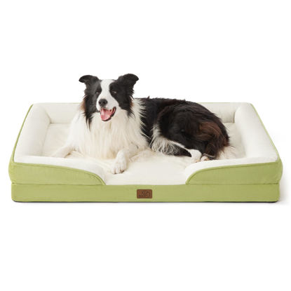 Picture of Bedsure Orthopedic Dog Bed for Large Dogs - Big Washable Dog Sofa Beds Large, Supportive Foam Pet Couch Bed with Removable Washable Cover, Waterproof Lining and Nonskid Bottom, Lint