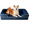 Picture of EHEYCIGA Orthopedic Dog Beds for Large Dogs, Waterproof Memory Foam Large Dog Bed with Sides, Non-Slip Bottom and Egg-Crate Foam Large Dog Couch Bed with Washable Removable Cover, Navy