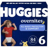 Picture of Huggies Size 6 Overnites Baby Diapers: Overnight Diapers, Size 6 (35+ lbs), 84 Ct (2 Packs of 42)