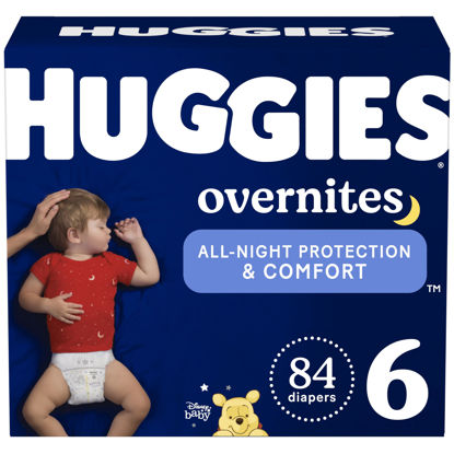 Picture of Huggies Size 6 Overnites Baby Diapers: Overnight Diapers, Size 6 (35+ lbs), 84 Ct (2 Packs of 42)