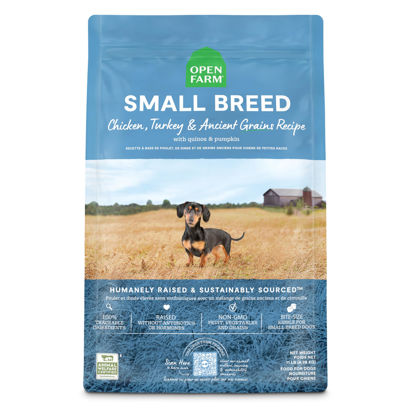 Picture of Open Farm Ancient Grains Dry Dog Food, Humanely Raised Meat Recipe with Wholesome Grains and No Artificial Flavors or Preservatives (Small Breed, 11 Pound (Pack of 1))