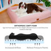 Picture of Yiruka Large Dog Bed, Pink Orthopedic Dog Bed, Waterproof Dog Bed with Removable Cover, 4-Sides Removable Bolster Dog Soft Sofa Bed with Nonskid Bottom, Washable Dog Beds for Large Dogs