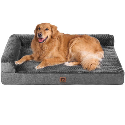 Picture of EHEYCIGA Memory Foam Orthopedic XL Dog Bed, Washable Dog Bed with Waterproof Lining Removable Cover, Extra Large Dog Bed Sofa with Nonskid Bottom XLarge Pet Couch Bed, 44x32 Inches, Dark Grey