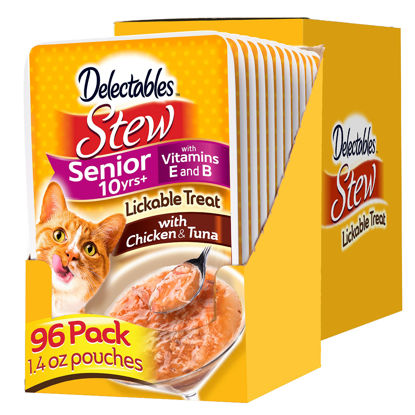 Picture of Hartz Delectables Stew Senior 10+ Chicken & Tuna Lickable Cat Treat, 1.4-oz, 12 Count (Pack of 8)