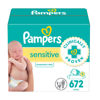 Picture of Pampers Sensitive Baby Wipes, Water Based, Hypoallergenic and Unscented, 8 Flip-Top Packs (672 Wipes Total)