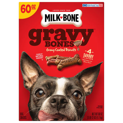 Picture of Milk-Bone Gravy Bones Dog Treats with 4 Savory Meat Flavors Coated in Gravy, 60 Ounce (Pack of 3)