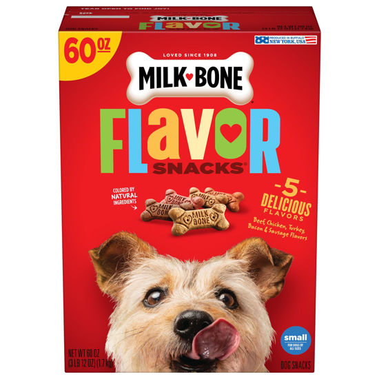 Picture of Milk-Bone Flavor Snacks Dog Treats, Small Biscuits, 60 Ounce (Pack of 3) Crunchy Texture Helps Reduce Tartar