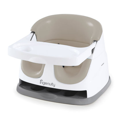 Picture of Ingenuity Baby Base 2-in-1 Booster Feeding and Floor Seat with Self-Storing Tray - Cashmere