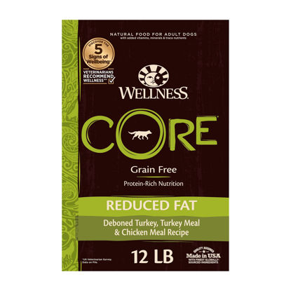 Picture of Wellness CORE Grain-Free High-Protein Dry Dog Food, Natural Ingredients, Made in USA with Real Meat, All Breeds, For Adult Dogs (Reduced Fat, 12-Pound Bag)