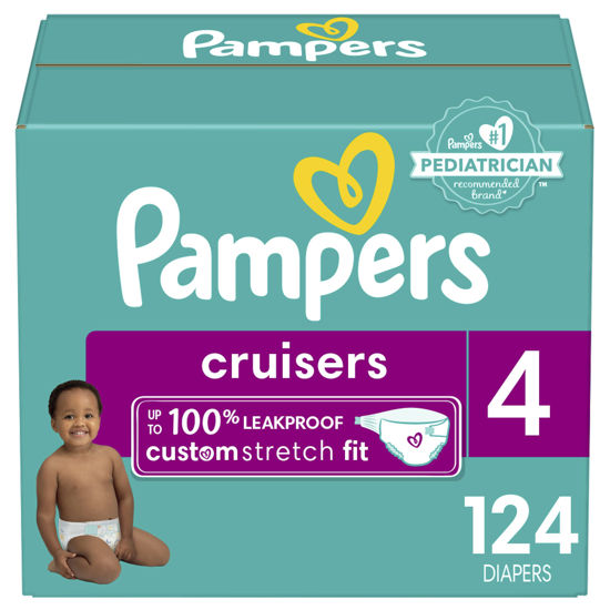 Picture of Pampers Cruisers Diapers - Size 4, 124 Count, Disposable Active Baby Diapers with Custom Stretch