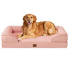 Picture of EHEYCIGA Orthopedic Dog Beds for Extra Large Dogs, Waterproof Memory Foam XL Dog Bed with Sides, Non-Slip Bottom and Egg-Crate Foam Big Dog Couch Bed with Washable Removable Cover, Dusty Pink