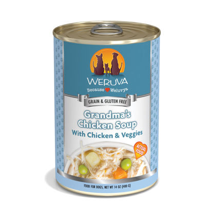 Picture of Weruva Classic Dog Food, Grandma's Chicken Soup with Chicken Breast & Veggies, 14oz Can (Pack of 12), Teal (878408004568)