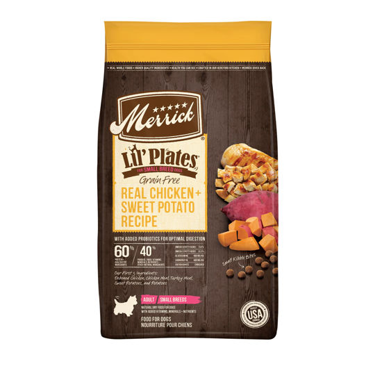 Picture of Merrick Lil' Plates Small Breed Dog Food, Grain Free Real Chicken and Sweet Potato Recipe, Small Dog Food - 12 lb. Bag