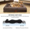 Picture of Yiruka Large Dog Bed, Brown Orthopedic Dog Bed, Waterproof Dog Bed with Removable Cover, 4-Sides Removable Bolster Dog Soft Sofa Bed with Nonskid Bottom, Washable Dog Beds for Large Dogs