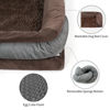 Picture of Yiruka Large Dog Bed, Brown Orthopedic Dog Bed, Waterproof Dog Bed with Removable Cover, 4-Sides Removable Bolster Dog Soft Sofa Bed with Nonskid Bottom, Washable Dog Beds for Large Dogs