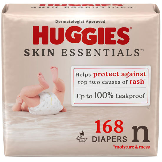 Picture of Huggies Size Newborn Diapers, Skin Essentials Baby Diapers, Size Newborn (6-9 lbs), 168 Count