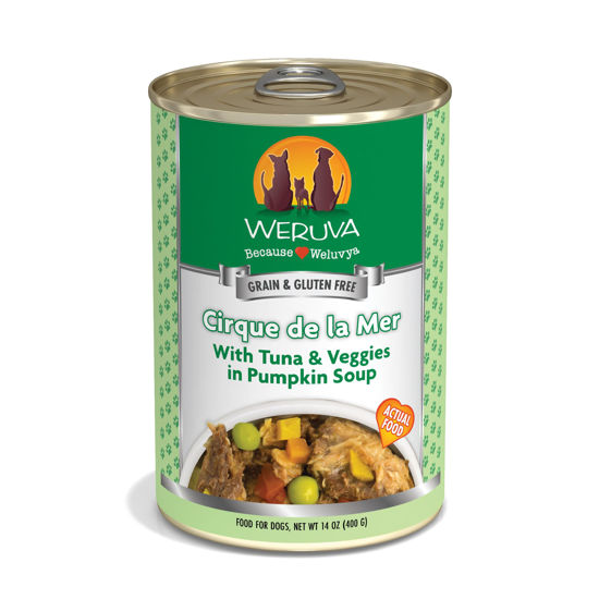 Picture of Weruva Classic Dog Food, Cirque de la Mer with Tuna & Veggies in Gravy, 14oz Can (Pack of 12)