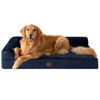 Picture of EHEYCIGA XL Memory Foam Dog Bed, Orthopedic Dog Beds for Extra Large Dogs, Waterproof Egg Crate Dog Couch Bed with Washable Removable Cover and Non-Slip Bottom, L Shaped Dog Bed, Navy