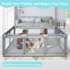 Picture of Fshibila 74" ×50" Large Baby Playpen, Baby Playard for Babies and Toddlers, Baby Fence Play Pens for Indoor & Outdoor, Sturdy Safety Play Yard with Soft Breathable Mesh, Anti-Fall, Grey