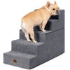 Picture of EHEYCIGA Dog Stairs for High Bed 22.5”H, 5-Step Dog Steps for Bed, Pet Steps for Small Dogs and Cats, Non-Slip Balanced Dog Indoor Ramp, Grey