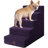 Picture of EHEYCIGA Dog Stairs for High Bed 22.5”H, 5-Step Dog Steps for Bed, Pet Steps for Small Dogs and Cats, Non-Slip Balanced Dog Indoor Ramp, Purple