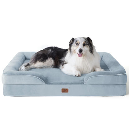 Picture of Bedsure Orthopedic Dog Bed for Extra Large Dogs - XL Washable Dog Sofa Beds Large, Supportive Foam Pet Couch Bed with Removable Washable Cover, Waterproof Lining and Nonskid Bottom, Light Blue, 42"