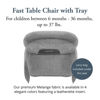 Picture of Inglesina Fast Table Chair (Stone Gray Melange) + Fast Dining Tray Plus - High Chair for Babies & Toddlers 6-36 Months - Fits Tables 0.8'' to 3.5'' Thick - Portable Design - Includes Carry Bag