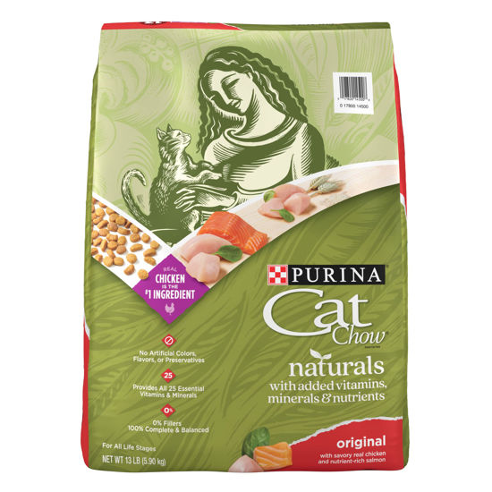 Picture of Purina Cat Chow Naturals With Added Vitamins, Minerals and Nutrients Dry Cat Food, Naturals Original - 13 lb. Bag