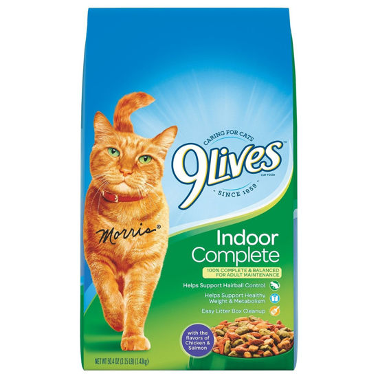 Picture of 9Lives Indoor Complete Dry Cat Food, 3.15 lb. Bag, 4 Count