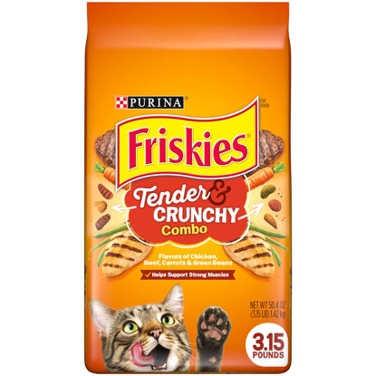 Picture of Purina Friskies Dry Cat Food, Tender & Crunchy Combo - (Pack of 4) 3.15 lb. Bags